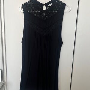 Kismet Black Sleeveless Lace Yoke Camisole